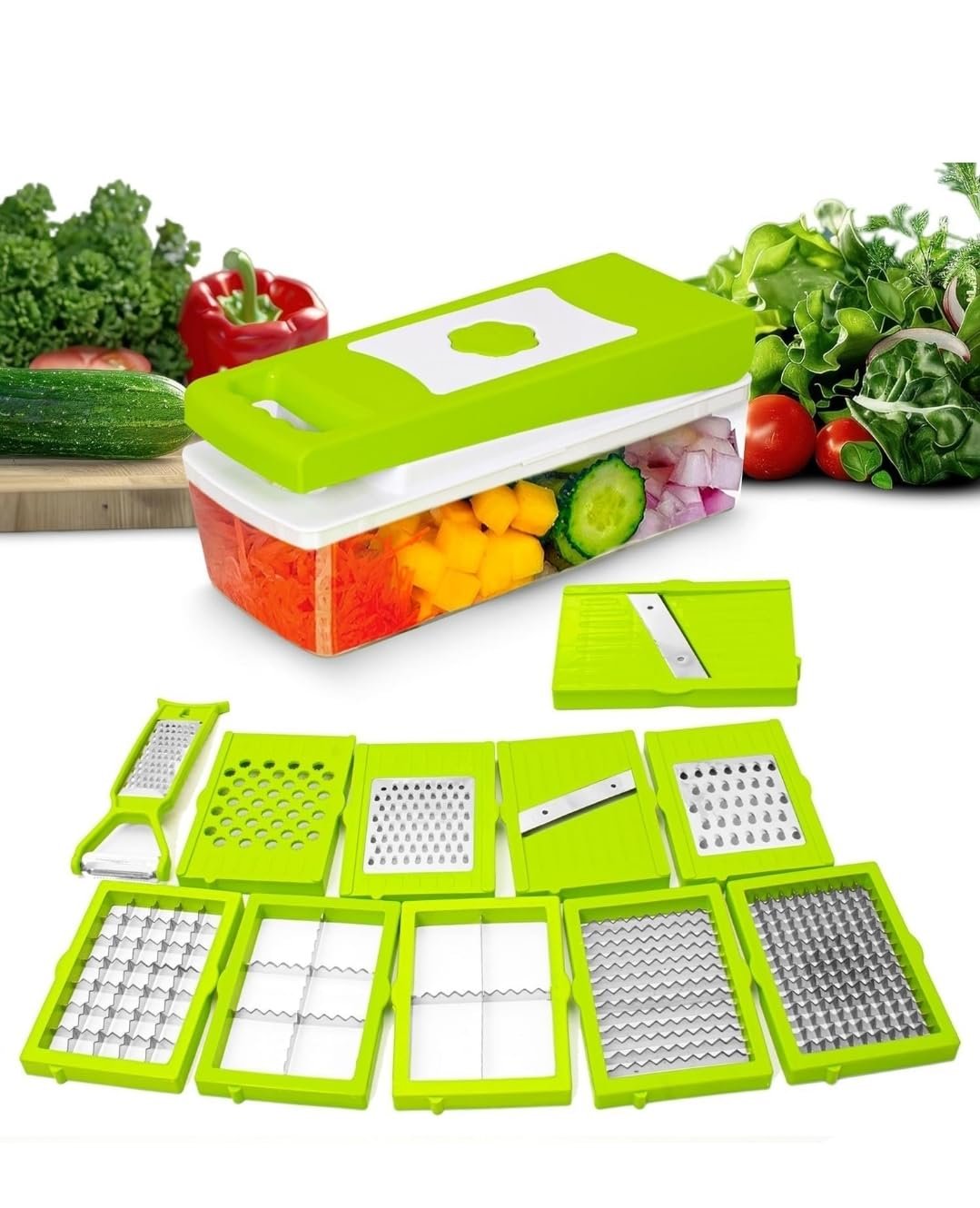Set 13 in 1 Multipurpose Chopper, Fruits & Vegetable Cutters, Grater Peeler Chipser